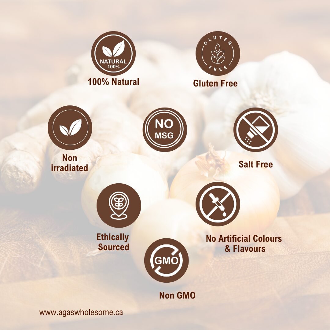 Aga's Garlic Ginger & Onion Features