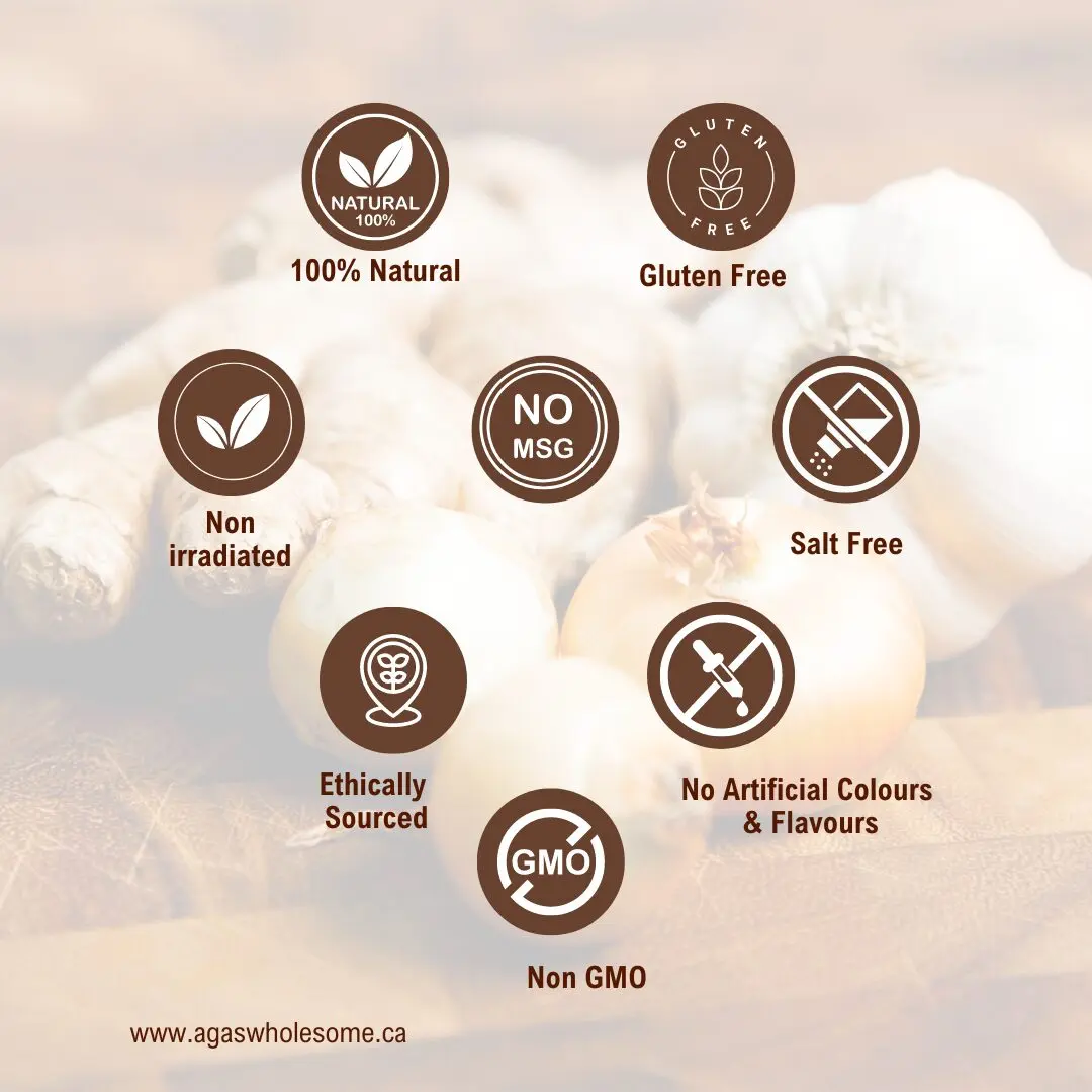 Agas Garlic Ginger Onion Features