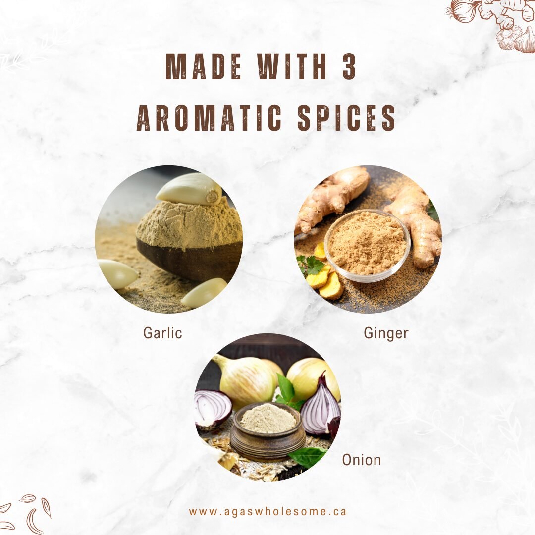 Aga's Garlic, Ginger & Onion Ingredients