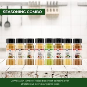 Seasoning Combo: 8 Gourmet Spice Powders + Free Recipe Book