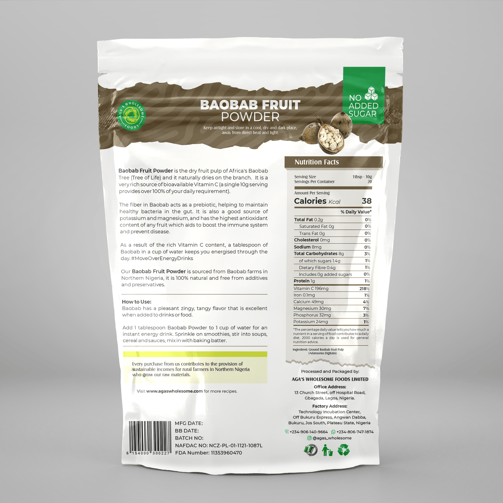 Aga's Baobab Fruit Back