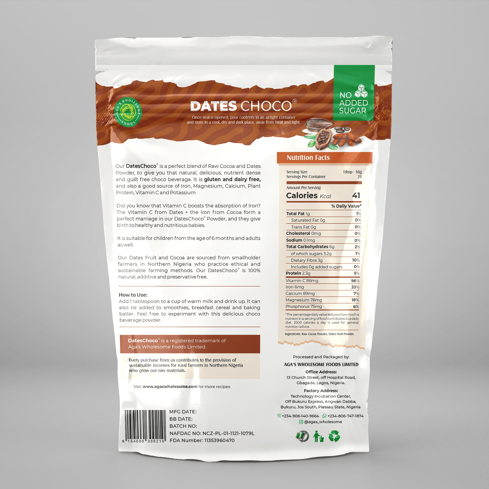 Aga's Dates Choco Back