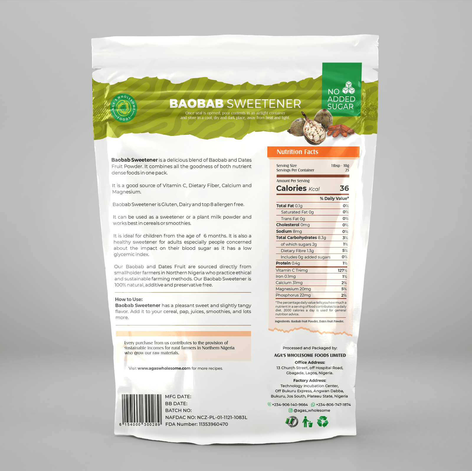 Baobab Sweetener Back