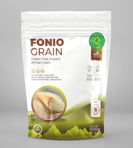 Aga's Fonio Grain 500g Front Mockup